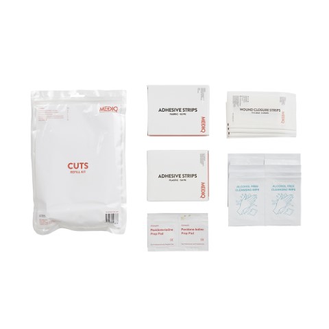 MEDIQ FIRST AID KIT REFILL MODULE #5 CUTS IN ZIPLOCK BAG CLEAR/WHITE